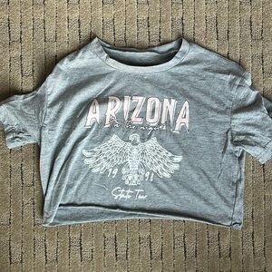 Arizona in the night grey screen printed cropped t-shirt